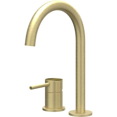 IVY Concord Wastafelkraan - 2-Gats Bladmontage - Geborsteld RVS 316 Mat Goud PVD IVY Concord Wastafelkraan - 2-Gats Bladmontage - Geborsteld RVS 316 Mat Goud PVD
