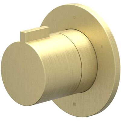 IVY Pact Afbouwdeel 3-Weg Stop-Omstel Symmetry met Rond Rozet - Geborsteld Mat Goud PVD IVY Pact Afbouwdeel 3-Weg Stop-Omstel Symmetry met Rond Rozet - Geborsteld Mat Goud PVD