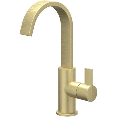 IVY Pact Wastafelkraan - Hoge Cascade Draaibare Uitloop - Geborsteld Mat Goud PVD IVY Pact Wastafelkraan - Hoge Cascade Draaibare Uitloop - Geborsteld Mat Goud PVD