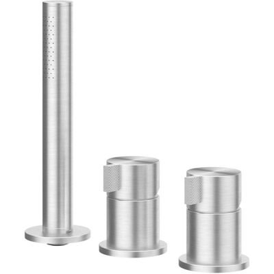 IVY Tribe Badrandcombinatie 3-Gats Mengkraan met Uittrekbare Handdouche zonder Uitloop - Geborsteld RVS 316 IVY Tribe Badrandcombinatie 3-Gats Mengkraan met Uittrekbare Handdouche zonder Uitloop - Geborsteld RVS 316