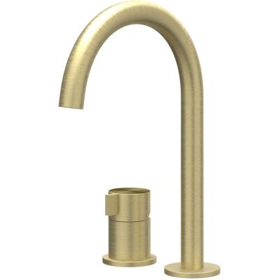 IVY Tribe Wastafelkraan - 2-Gats Bladmontage - Geborsteld RVS 316 Mat Goud PVD IVY Tribe Wastafelkraan - 2-Gats Bladmontage - Geborsteld RVS 316 Mat Goud PVD