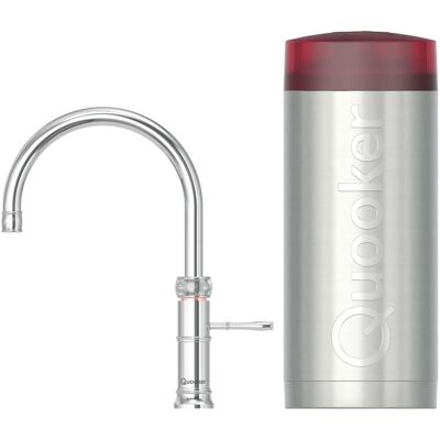 Quooker Classic Fusion Round Keukenkraan Set - Kokend Warm- en Koud Water - Chroom - Inclusief COMBI+ Reservoir Quooker Classic Fusion Round Keukenkraan Set - Kokend Warm- en Koud Water - Chroom - Inclusief COMBI+ Reservoir