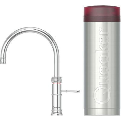 Quooker Classic Fusion Round Keukenkraan Set - Kokend Warm- en Koud Water - Chroom - Inclusief PRO3 Reservoir Quooker Classic Fusion Round Keukenkraan Set - Kokend Warm- en Koud Water - Chroom - Inclusief PRO3 Reservoir