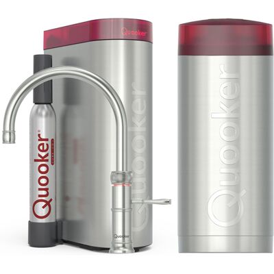 Quooker Classic Fusion Round Keukenkraan Set - Kokend Warm- en Koud Water - RVS - Inclusief COMBI Reservoir & CUBE - Direct Gekoeld Bruisend Water Quooker Classic Fusion Round Keukenkraan Set - Kokend Warm- en Koud Water - RVS - Inclusief COMBI Reservoir & CUBE - Direct Gekoeld Bruisend Water