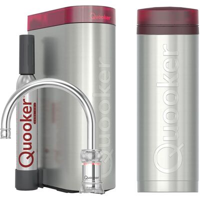 Quooker Classic Nordic Round Kokendwaterkraan Single Tap Set - Kokend Water - Chroom - Inclusief PRO3 Reservoir & CUBE - Direct Gekoeld Bruisend Water Quooker Classic Nordic Round Kokendwaterkraan Single Tap Set - Kokend Water - Chroom - Inclusief PRO3 Reservoir & CUBE - Direct Gekoeld Bruisend Water