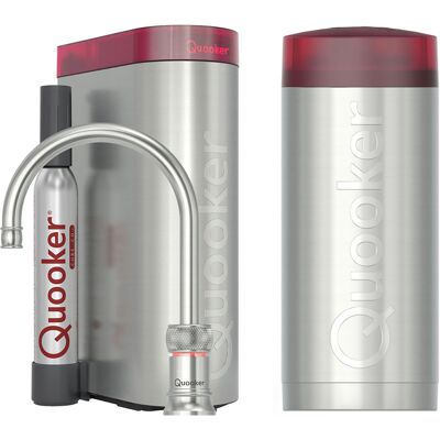 Quooker Classic Nordic Round Kokendwaterkraan Single Tap Set - Kokend Water - RVS - Inclusief COMBI Reservoir & CUBE - Direct Gekoeld Bruisend Water Quooker Classic Nordic Round Kokendwaterkraan Single Tap Set - Kokend Water - RVS - Inclusief COMBI Reservoir & CUBE - Direct Gekoeld Bruisend Water