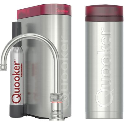 Quooker Classic Nordic Round Kokendwaterkraan Single Tap Set - Kokend Water - RVS - Inclusief PRO3 Reservoir & CUBE - Direct Gekoeld Bruisend Water Quooker Classic Nordic Round Kokendwaterkraan Single Tap Set - Kokend Water - RVS - Inclusief PRO3 Reservoir & CUBE - Direct Gekoeld Bruisend Water