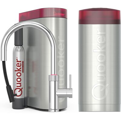 Quooker Flex Round Keukenkraan Set - Kokend Warm- en Koud Water - Uittrekbare Slang - Chroom - Inclusief COMBI+ Reservoir & CUBE - Direct Gekoeld Bruisend Water Quooker Flex Round Keukenkraan Set - Kokend Warm- en Koud Water - Uittrekbare Slang - Chroom - Inclusief COMBI+ Reservoir & CUBE - Direct Gekoeld Bruisend Water