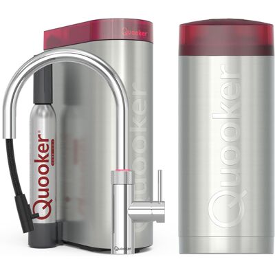 Quooker Flex Round Keukenkraan Set - Kokend Warm- en Koud Water - Uittrekbare Slang - Chroom - Inclusief COMBI Reservoir & CUBE - Direct Gekoeld Bruisend Water Quooker Flex Round Keukenkraan Set - Kokend Warm- en Koud Water - Uittrekbare Slang - Chroom - Inclusief COMBI Reservoir & CUBE - Direct Gekoeld Bruisend Water