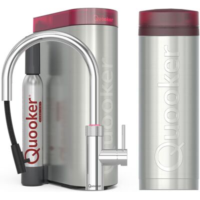 Quooker Flex Round Keukenkraan Set - Kokend Warm- en Koud Water - Uittrekbare Slang - Chroom - Inclusief PRO3 Reservoir & CUBE - Direct Gekoeld Bruisend Water Quooker Flex Round Keukenkraan Set - Kokend Warm- en Koud Water - Uittrekbare Slang - Chroom - Inclusief PRO3 Reservoir & CUBE - Direct Gekoeld Bruisend Water