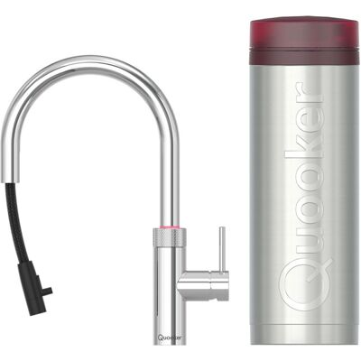 Quooker Flex Round Keukenkraan Set - Kokend Warm- en Koud Water - Uittrekbare Slang - Chroom - Inclusief PRO3 Reservoir Quooker Flex Round Keukenkraan Set - Kokend Warm- en Koud Water - Uittrekbare Slang - Chroom - Inclusief PRO3 Reservoir