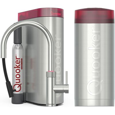 Quooker Flex Round Keukenkraan Set - Kokend Warm- en Koud Water - Uittrekbare Slang - RVS - Inclusief COMBI Reservoir & CUBE - Direct Gekoeld Bruisend Water Quooker Flex Round Keukenkraan Set - Kokend Warm- en Koud Water - Uittrekbare Slang - RVS - Inclusief COMBI Reservoir & CUBE - Direct Gekoeld Bruisend Water