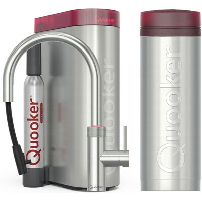 Quooker Flex Round Keukenkraan Set - Kokend Warm- en Koud Water - Uittrekbare Slang - RVS - Inclusief PRO3 Reservoir & CUBE - Direct Gekoeld Bruisend Water Quooker Flex Round Keukenkraan Set - Kokend Warm- en Koud Water - Uittrekbare Slang - RVS - Inclusief PRO3 Reservoir & CUBE - Direct Gekoeld Bruisend Water