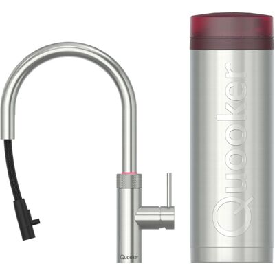 Quooker Flex Round Keukenkraan Set - Kokend Warm- en Koud Water - Uittrekbare Slang - RVS - Inclusief PRO3 Reservoir Quooker Flex Round Keukenkraan Set - Kokend Warm- en Koud Water - Uittrekbare Slang - RVS - Inclusief PRO3 Reservoir