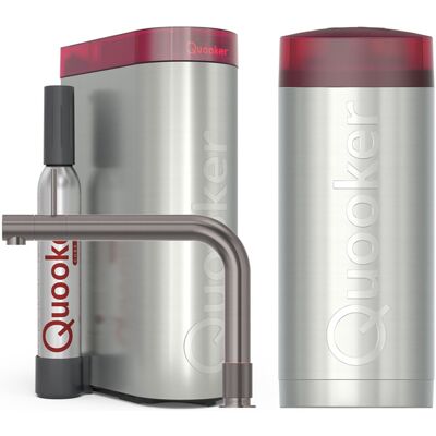 Quooker Front Keukenkraan Set - Kokend Warm- en Koud Water - Gunmetal - Inclusief COMBI+ Reservoir & CUBE - Direct Gekoeld Bruisend Water Quooker Front Keukenkraan Set - Kokend Warm- en Koud Water - Gunmetal - Inclusief COMBI+ Reservoir & CUBE - Direct Gekoeld Bruisend Water