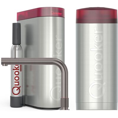 Quooker Front Keukenkraan Set - Kokend Warm- en Koud Water - Gunmetal - Inclusief COMBI Reservoir & CUBE - Direct Gekoeld Bruisend Water Quooker Front Keukenkraan Set - Kokend Warm- en Koud Water - Gunmetal - Inclusief COMBI Reservoir & CUBE - Direct Gekoeld Bruisend Water