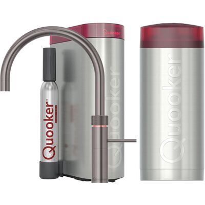 Quooker Fusion Round Keukenkraan Set - Kokend Warm- en Koud Water - Gunmetal - Inclusief COMBI Reservoir & CUBE - Direct Gekoeld Bruisend Water Quooker Fusion Round Keukenkraan Set - Kokend Warm- en Koud Water - Gunmetal - Inclusief COMBI Reservoir & CUBE - Direct Gekoeld Bruisend Water