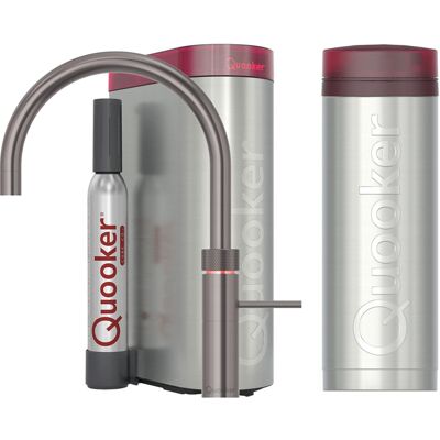 Quooker Fusion Round Keukenkraan Set - Kokend Warm- en Koud Water - Gunmetal - Inclusief PRO3 Reservoir & CUBE - Direct Gekoeld Bruisend Water Quooker Fusion Round Keukenkraan Set - Kokend Warm- en Koud Water - Gunmetal - Inclusief PRO3 Reservoir & CUBE - Direct Gekoeld Bruisend Water