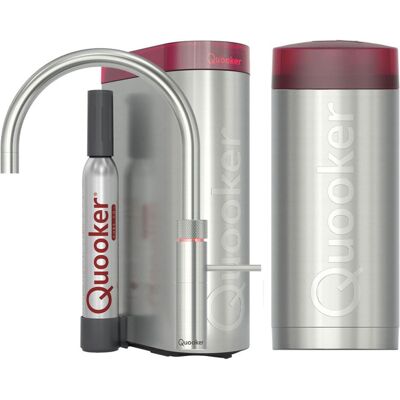 Quooker Fusion Round Keukenkraan Set - Kokend Warm- en Koud Water - RVS - Inclusief COMBI+ Reservoir & CUBE - Direct Gekoeld Bruisend Water Quooker Fusion Round Keukenkraan Set - Kokend Warm- en Koud Water - RVS - Inclusief COMBI+ Reservoir & CUBE - Direct Gekoeld Bruisend Water