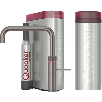 Quooker Fusion Square Keukenkraan Set - Kokend Warm- en Koud Water - Gunmetal - Inclusief PRO3 Reservoir & CUBE - Direct Gekoeld Bruisend Water Quooker Fusion Square Keukenkraan Set - Kokend Warm- en Koud Water - Gunmetal - Inclusief PRO3 Reservoir & CUBE - Direct Gekoeld Bruisend Water