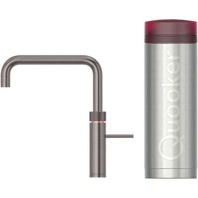 Quooker Fusion Square Keukenkraan Set - Kokend Warm- en Koud Water - Gunmetal - Inclusief PRO3 Reservoir Quooker Fusion Square Keukenkraan Set - Kokend Warm- en Koud Water - Gunmetal - Inclusief PRO3 Reservoir