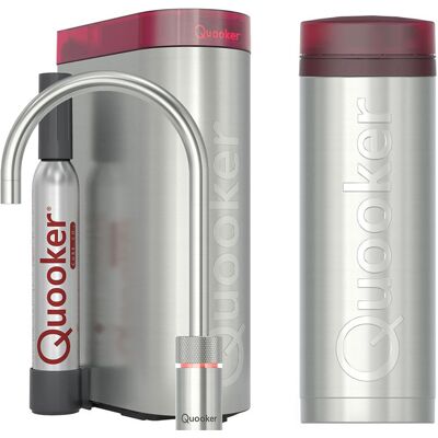 Quooker Nordic Round Kokendwaterkraan Single Tap Set - Kokend Water - Chroom - Inclusief PRO3 Reservoir & CUBE - Direct Gekoeld Bruisend Water Quooker Nordic Round Kokendwaterkraan Single Tap Set - Kokend Water - Chroom - Inclusief PRO3 Reservoir & CUBE - Direct Gekoeld Bruisend Water