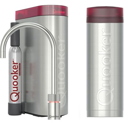 Quooker Nordic Round Kokendwaterkraan Single Tap Set - Kokend Water - RVS - Inclusief PRO3 Reservoir & CUBE - Direct Gekoeld Bruisend Water Quooker Nordic Round Kokendwaterkraan Single Tap Set - Kokend Water - RVS - Inclusief PRO3 Reservoir & CUBE - Direct Gekoeld Bruisend Water