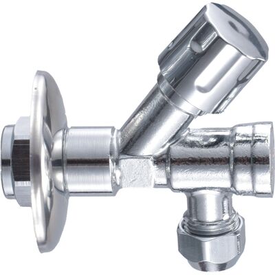 Riko Hoekstopkraan met Filter - 1/2" of 15mm x 3/8" of knel 10mm - Chroom Riko Hoekstopkraan met Filter - 1/2" of 15mm x 3/8" of knel 10mm - Chroom