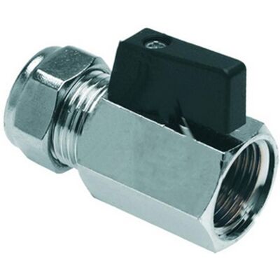 Riko Kogelkraan mini - Kiwa - 1/2"bi x 15mm knel - Chroom Riko Kogelkraan mini - Kiwa - 1/2"bi x 15mm knel - Chroom