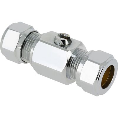 Riko Kogelkraan Recht - Kiwa - 12mm knel x 12mm knel - Verchroomd Riko Kogelkraan Recht - Kiwa - 12mm knel x 12mm knel - Verchroomd