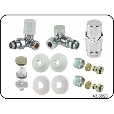 Riko Luxe Theromstatisch Radiator Aansluitset Haaks Verkeerd Links Chroom Riko Luxe Theromstatisch Radiator Aansluitset Haaks Verkeerd Links Chroom