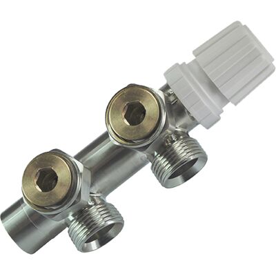 Riko Thermostatisch 3/4 Onderblok Haaks-Links - Geborsteld Staal Riko Thermostatisch 3/4 Onderblok Haaks-Links - Geborsteld Staal
