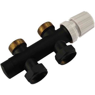 Riko Thermostatisch 3/4 Onderblok Recht - Mat Zwart Riko Thermostatisch 3/4 Onderblok Recht - Mat Zwart