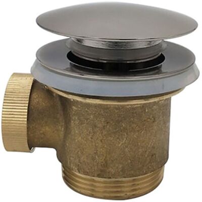 Wiesbaden Caral Clickwaste Afvoerplug - Vrijstaand Bad - 1 1/2" - Geborsteld Staal Wiesbaden Caral Clickwaste Afvoerplug - Vrijstaand Bad - 1 1/2" - Geborsteld Staal