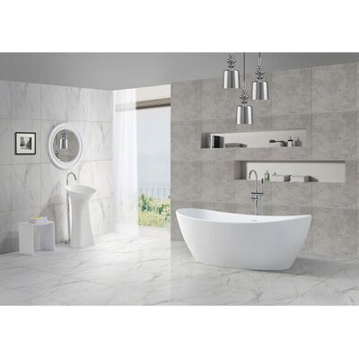 Wiesbaden Eva Solid Surface Vrijstaand Bad - 178x84x64cm - Mat Wit Wiesbaden Eva Solid Surface Vrijstaand Bad - 178x84x64cm - Mat Wit