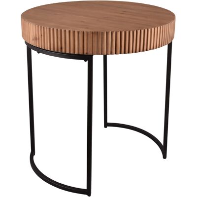 BES LED Bijzettafel - Livion Angi XL - Rond - Zwart Bruin - Metaal BES LED Bijzettafel - Livion Angi XL - Rond - Zwart Bruin - Metaal