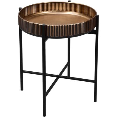 BES LED Bijzettafel - Livion Caly - Rond - 42cm - Goud/Zwart - Metaal BES LED Bijzettafel - Livion Caly - Rond - 42cm - Goud/Zwart - Metaal