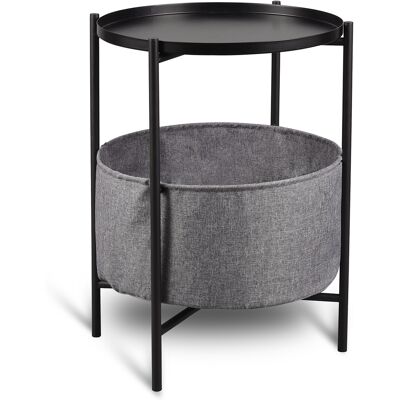BES LED Bijzettafel - Livion Eus - Rond - 45cm - Zwart - Metaal BES LED Bijzettafel - Livion Eus - Rond - 45cm - Zwart - Metaal