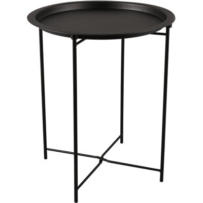 BES LED Bijzettafel - Livion Oliva - 43cm - Rond - Zwart - Metaal BES LED Bijzettafel - Livion Oliva - 43cm - Rond - Zwart - Metaal