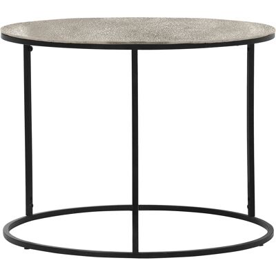 BES LED Bijzettafel - Livion Pado - 60cm - Rond - Zwart - Zilver - Metaal BES LED Bijzettafel - Livion Pado - 60cm - Rond - Zwart - Zilver - Metaal