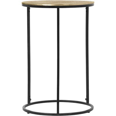 BES LED Bijzettafel - Livion Pado Hoog - Rond - 41cm - Zwart/Goud - Metaal BES LED Bijzettafel - Livion Pado Hoog - Rond - 41cm - Zwart/Goud - Metaal