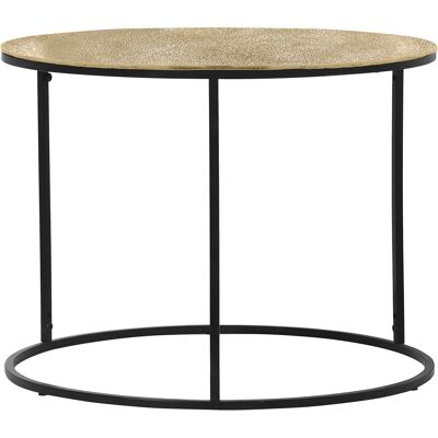 BES LED Bijzettafel - Livion Pado - Rond - 60cm - Zwart/Goud - Metaal BES LED Bijzettafel - Livion Pado - Rond - 60cm - Zwart/Goud - Metaal