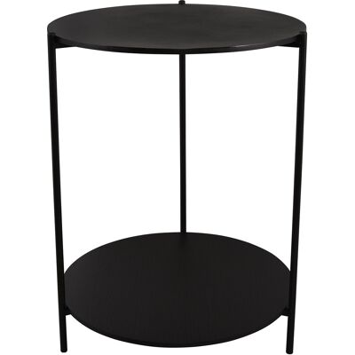 BES LED Bijzettafel - Livion Pina - Rond - 48cm - Zwart - MDF/Metaal BES LED Bijzettafel - Livion Pina - Rond - 48cm - Zwart - MDF/Metaal