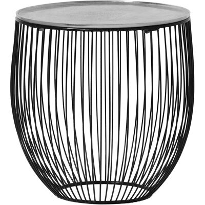 BES LED Bijzettafel - Livion Rana - Rond - 42cm - Zwart/Zilver - Metaal BES LED Bijzettafel - Livion Rana - Rond - 42cm - Zwart/Zilver - Metaal
