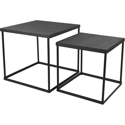 BES LED Bijzettafel - Livion Stika - 2 stuks Bijzettafeltjes - Zwart BES LED Bijzettafel - Livion Stika - 2 stuks Bijzettafeltjes - Zwart