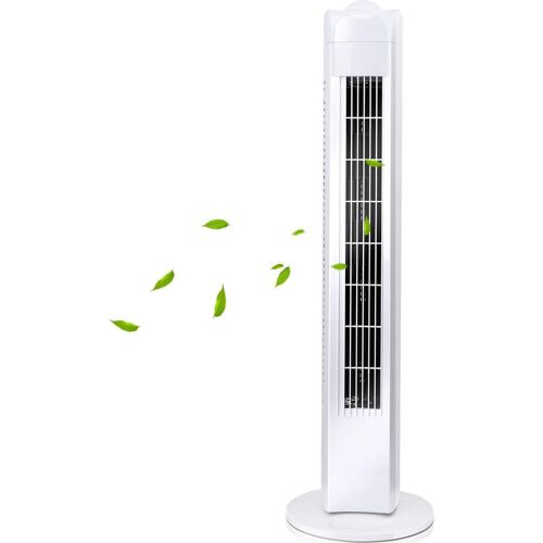 BES LED Ventilator - Aigi Bivon - Torenventilator - Staand - Rond - Mat Wit - Kunststof