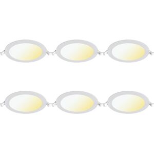 BES LED LED Downlight Inbouwspot Dimbaar 6 Stuks - Brinton Thin - 12W 1120lm 120° Bundelhoek - Aanpasbare Lichtkleur 3000K-4000K-6500K - IP40 - Rond - Wit - Ø170mm Buitenmaat - Ø150mm Zaagmaat BES LED LED Downlight Inbouwspot Dimbaar 6 Stuks - Brinton Thin - 12W 1120lm 120° Bundelhoek - Aanpasbare Lichtkleur 3000K-4000K-6500K - IP40 - Rond - Wit - Ø170mm Buitenmaat - Ø150mm Zaagmaat