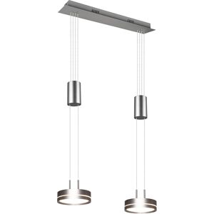 BES LED LED Hanglamp - Hangverlichting - Trion Franco - 14.4W - 2-lichts - Warm Wit 3000K - Dimbaar - Rond - Mat Nikkel - Aluminium BES LED LED Hanglamp - Hangverlichting - Trion Franco - 14.4W - 2-lichts - Warm Wit 3000K - Dimbaar - Rond - Mat Nikkel - Aluminium
