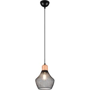 BES LED LED Hanglamp - Hangverlichting - Trion Jenna - E27 Fitting - 1-lichts - Rond - Mat Zwart - Aluminium BES LED LED Hanglamp - Hangverlichting - Trion Jenna - E27 Fitting - 1-lichts - Rond - Mat Zwart - Aluminium