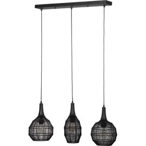 BES LED LED Hanglamp - Hangverlichting - Trion Sorana - E27 Fitting - 3-lichts - Rechthoek - Mat Zwart - Metaal BES LED LED Hanglamp - Hangverlichting - Trion Sorana - E27 Fitting - 3-lichts - Rechthoek - Mat Zwart - Metaal